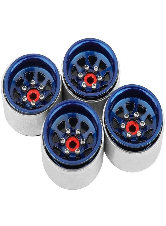 Pothyes 1.0 Beadlock Wheel -3.78mm Offset Wheel Rims for 1/18 1/24 RC Crawler Car Axial AX24 SCX24 FMS FCX24 TRX4M Upgrades (Dark Blue) - Image 3